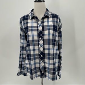 J Crew Woman’s Blue Plaid Blouse
